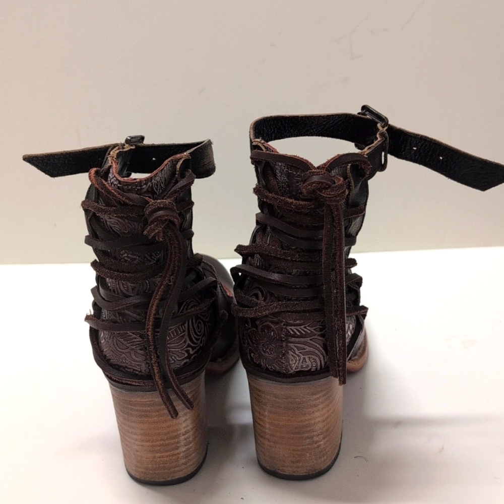 Freebird by Steven Burgundy and Tan Heeled Boots - Picture 5 of 12